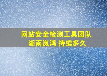 网站安全检测工具团队 湖南岚鸿 持续多久